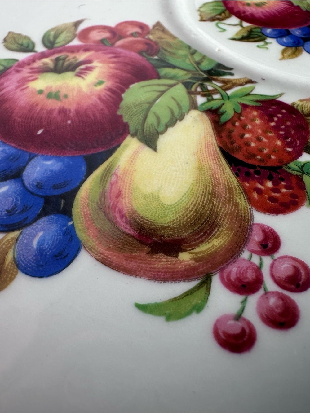 Windsor Bone China Cup and Plate Set with Fruit Pink and Gold